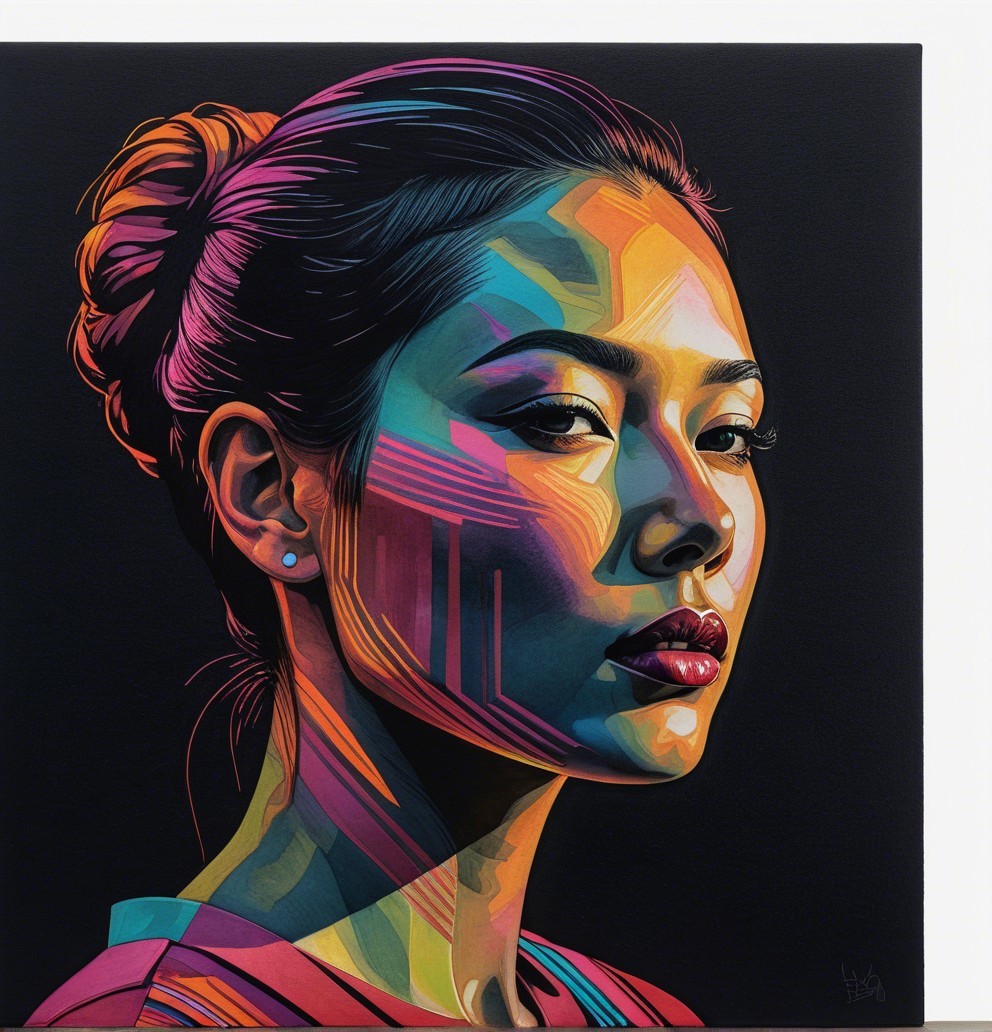 Vibrant Portrait of a Confident Woman with Patterns