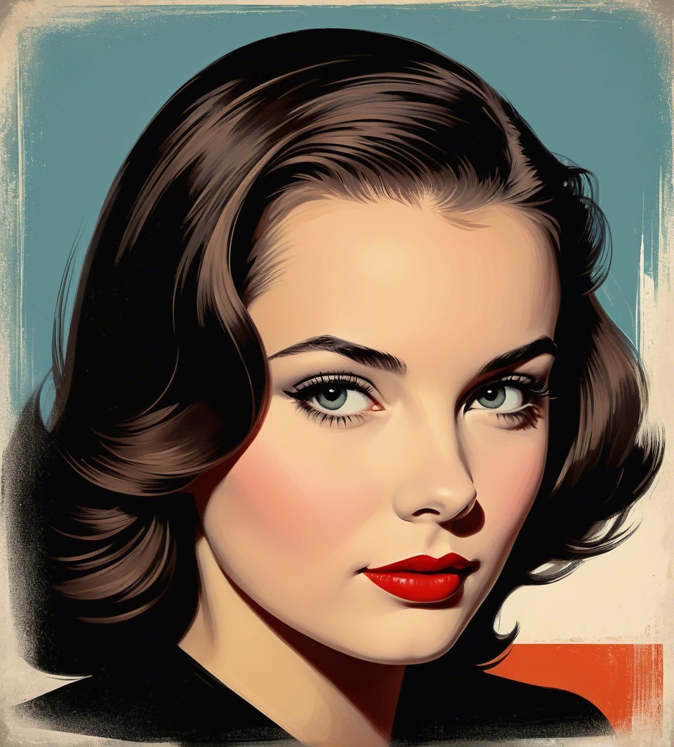 Glamorous Portrait of a Young Woman with Vintage Style