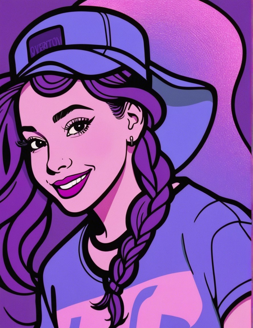 Stylized Illustration of a Young Woman in Vibrant Colors