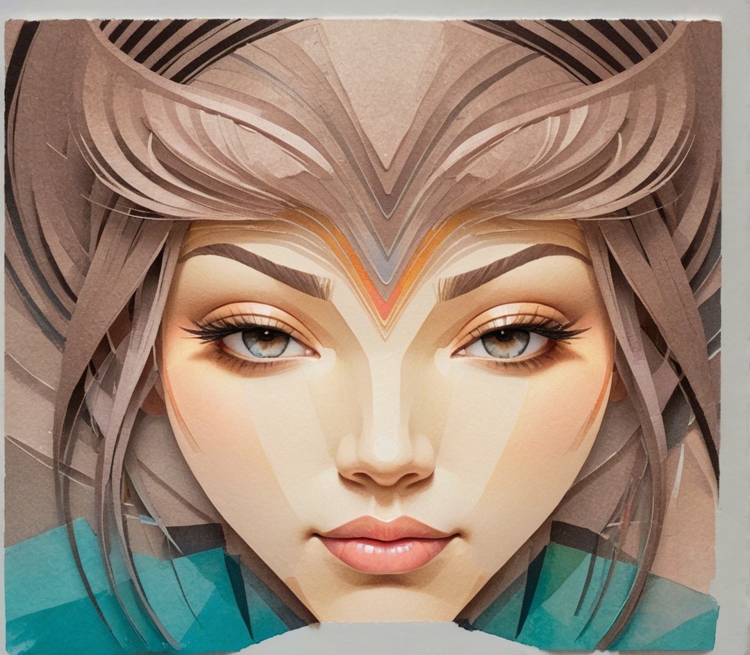 Abstract Portrait of a Woman with Symmetrical Features