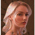 Portrait of a Young Woman with Blonde Hair and Blue Eyes