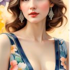 Portrait of a Young Woman with Vibrant Background