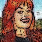 Close-up of a Young Woman with Vibrant Hair and Style