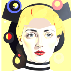 Geometric Portrait of a Woman in Vibrant Colors