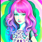 Vibrant Portrait of a Girl with Pastel Pink Hair