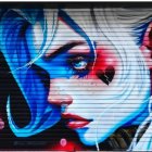 Portrait of a Young Woman with Colorful Hair and Makeup