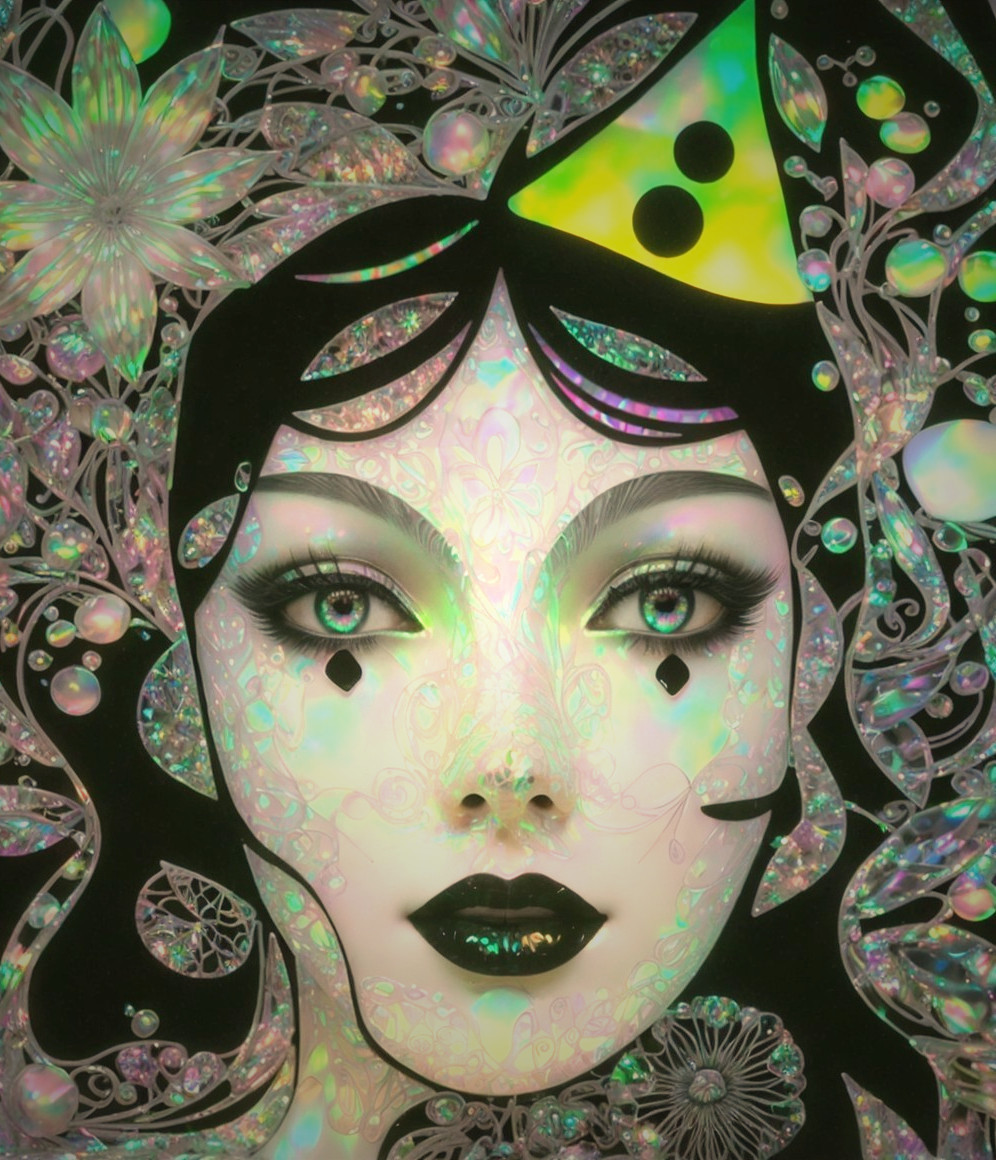 Close-Up Portrait of a Woman with Ethereal Features