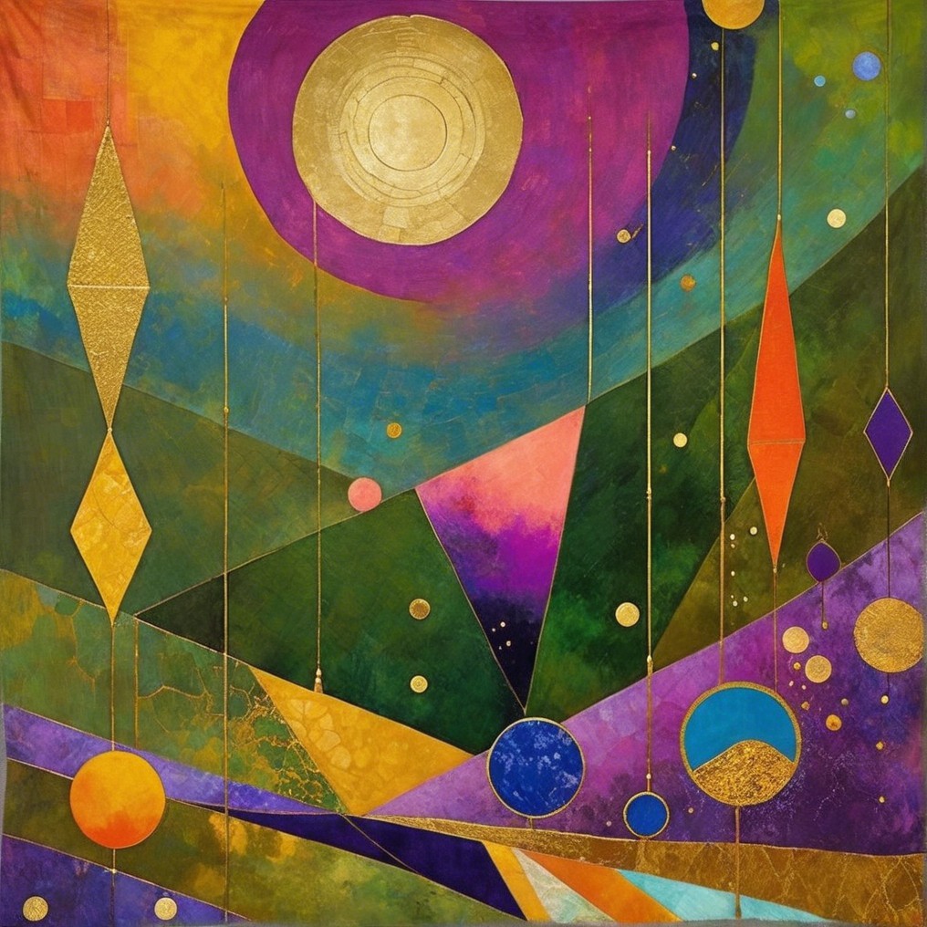 Abstract Composition with Vibrant Colors and Shapes