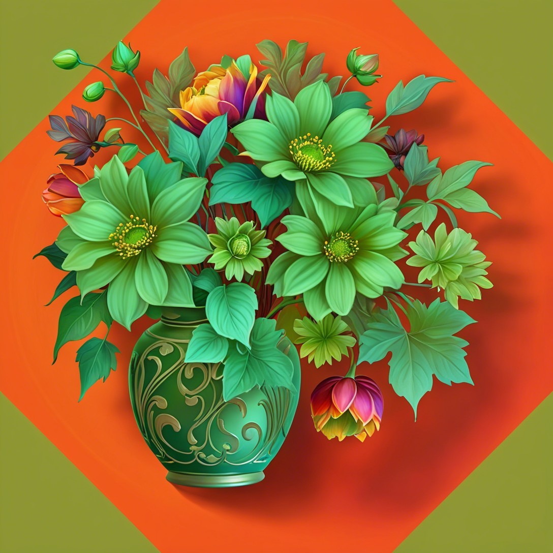 Vibrant Floral Arrangement with Green and Bright Accents