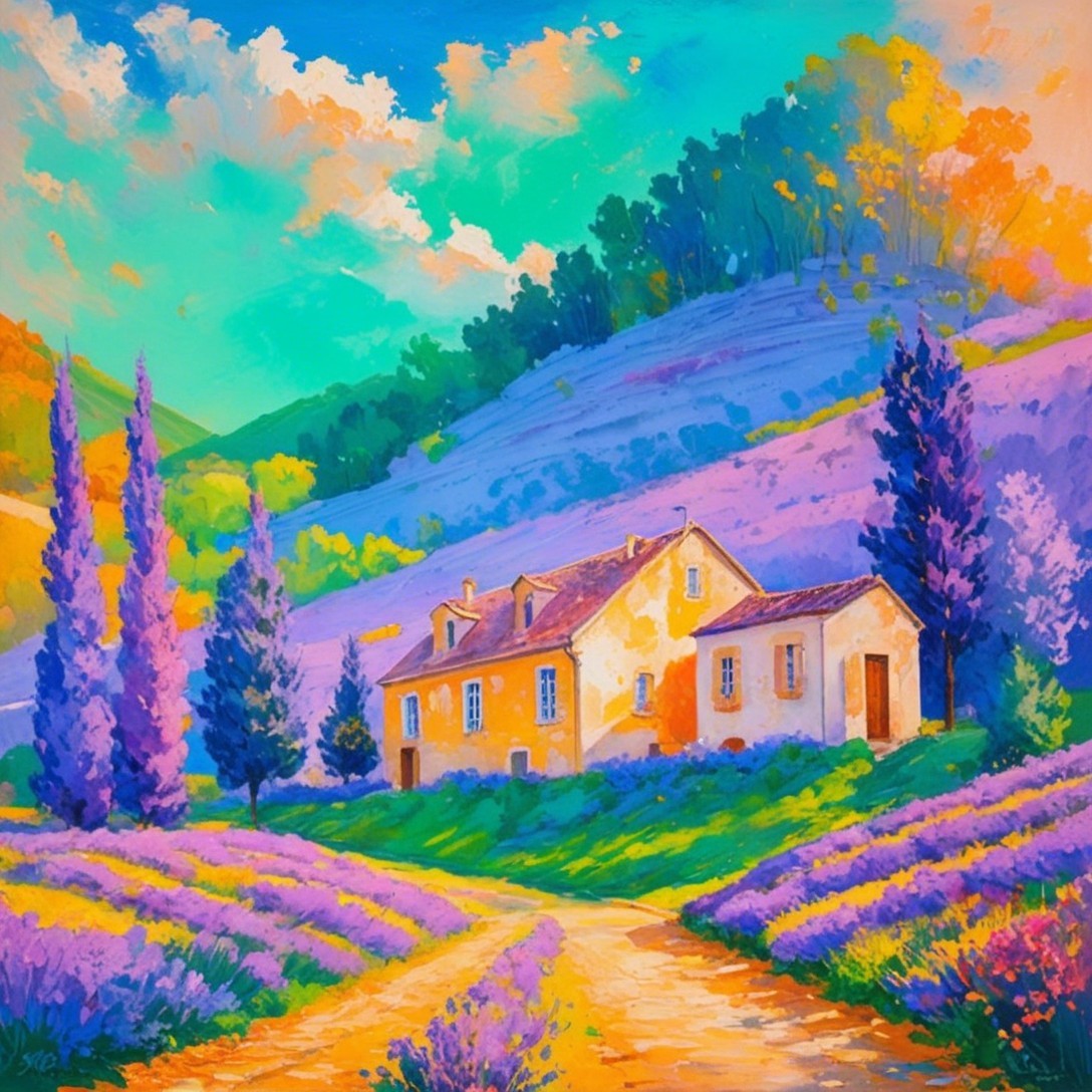 Charming Cottage Amidst Lush Lavender Fields