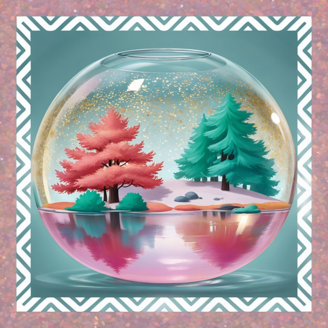 Whimsical Snow Globe with Winter Scene and Sparkles