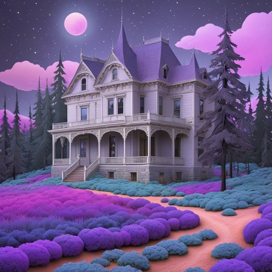 Victorian Mansion Surrounded by Colorful Foliage