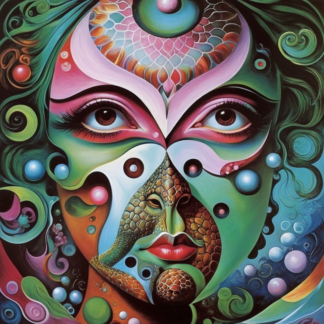 Surreal Portrait Blending Nature and Fantasy Elements