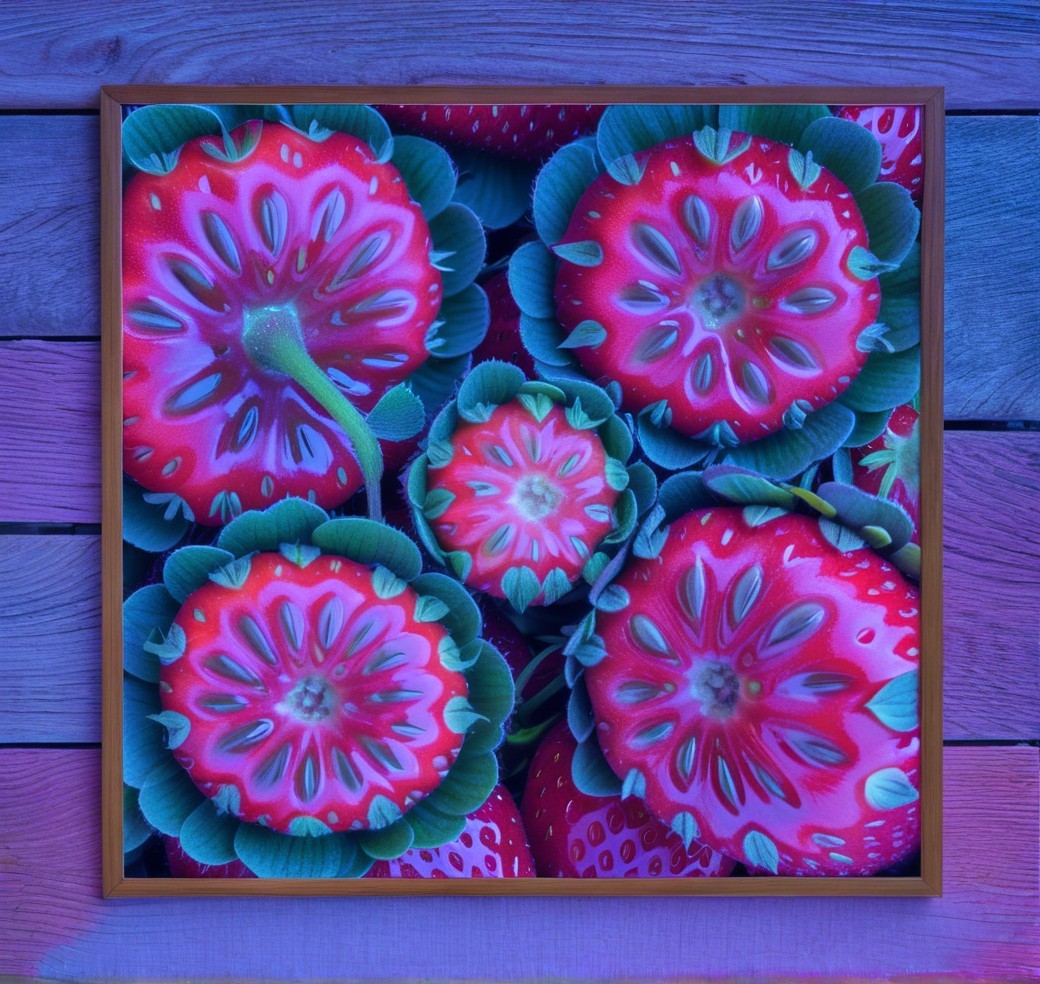 Colorful Arrangement of Juicy Strawberries Displayed
