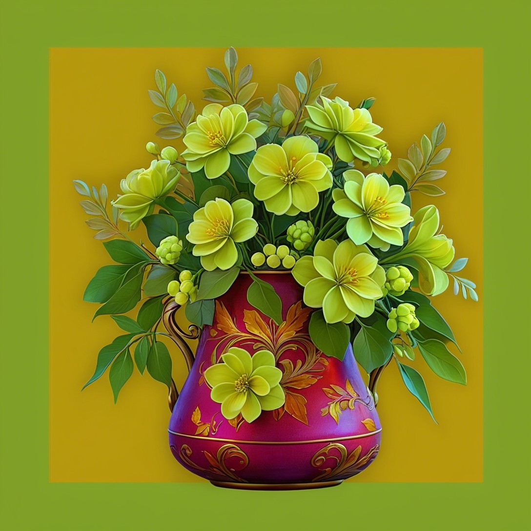 Vibrant Flower Arrangement in Decorative Purple Vase