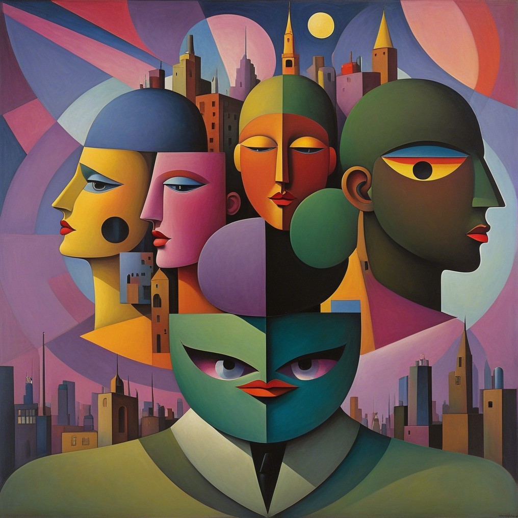 Abstract Figures and Geometric Shapes in Bold Colors