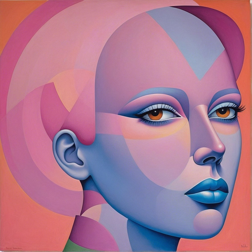 Stylized Portrait of a Woman with Pastel Colors