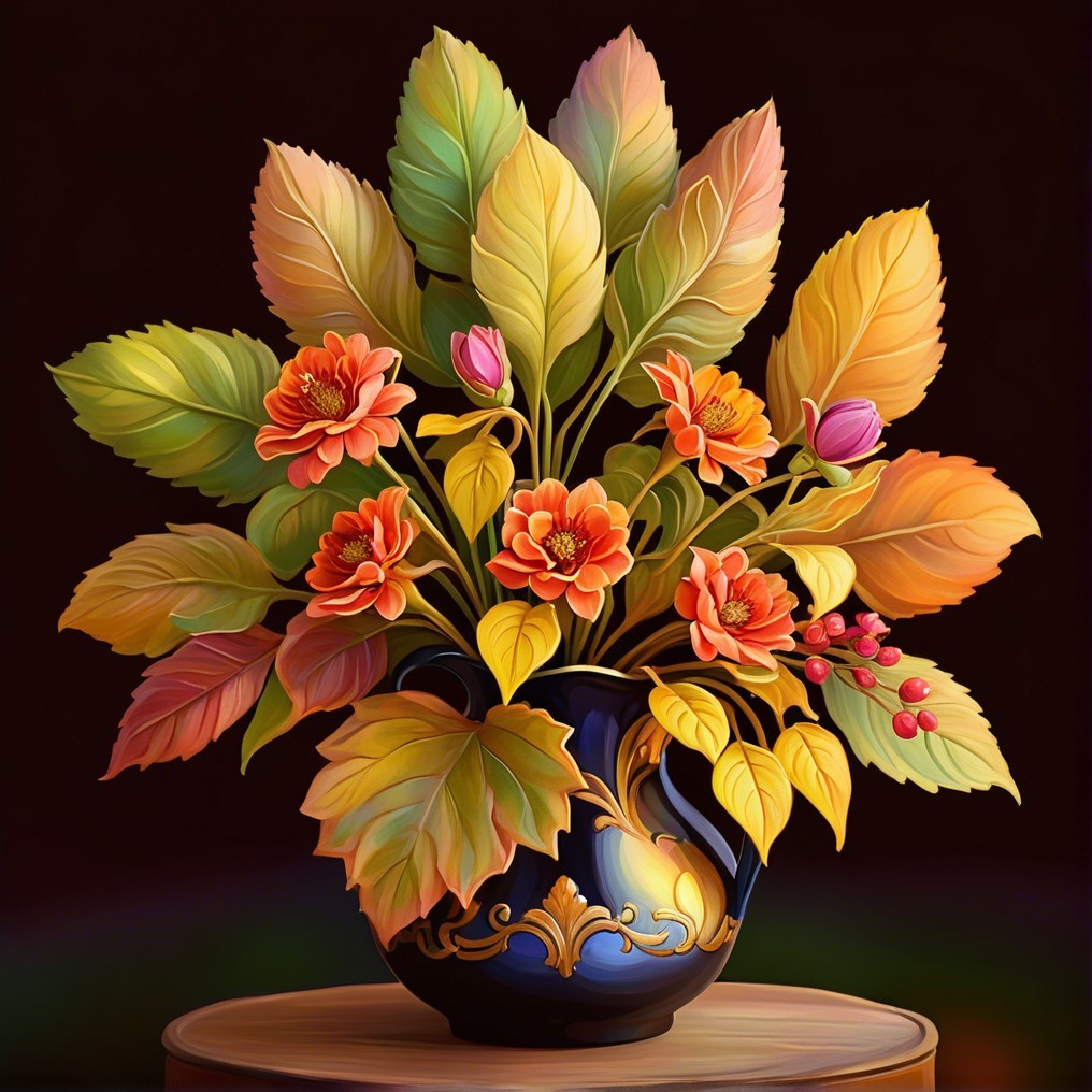 Vibrant Flower Arrangement in Elegant Blue Vase