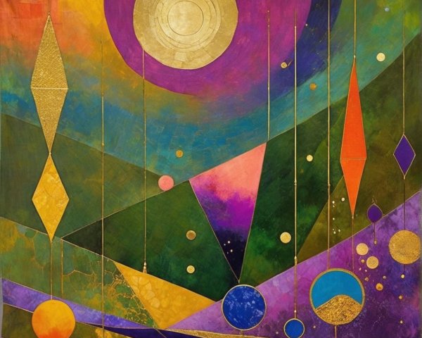 Abstract Composition with Vibrant Colors and Shapes