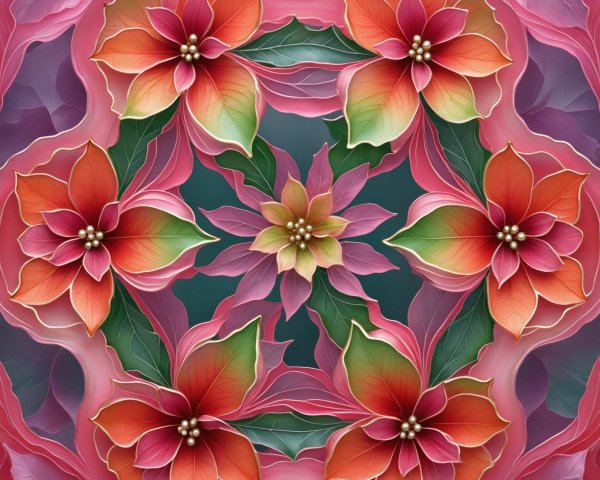 Vibrant Kaleidoscopic Poinsettia Flower Arrangement
