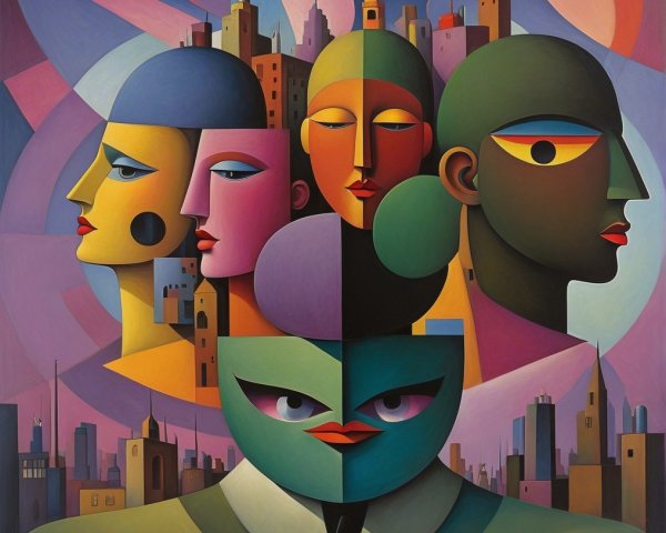 Abstract Figures and Geometric Shapes in Bold Colors