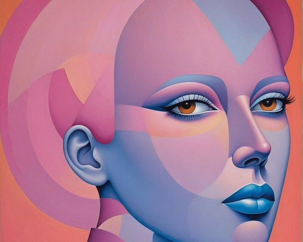 Stylized Portrait of a Woman with Pastel Colors