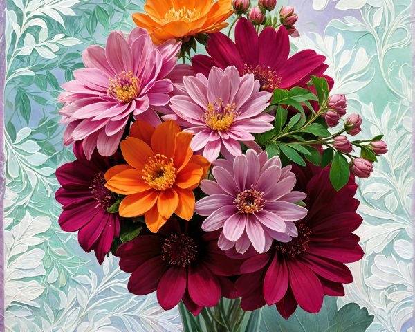 Vibrant Mixed Flower Bouquet with Intricate Petals