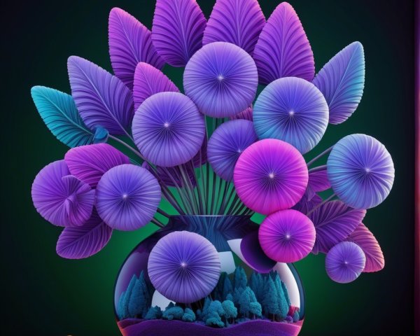 Vibrant Oversized Flowers in Dark Vase Arrangement