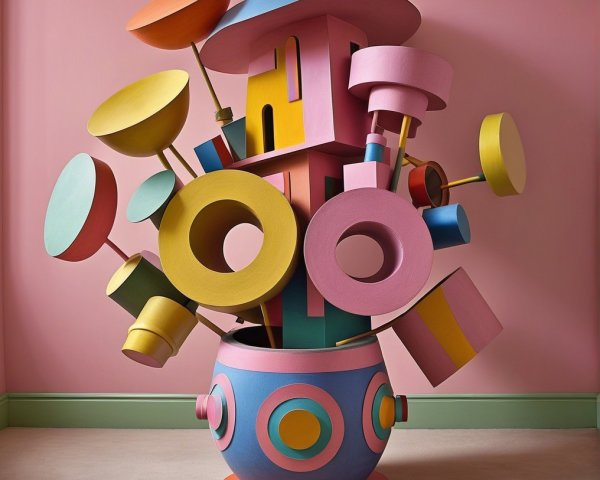 Colorful Geometric Shapes in Vibrant Installation