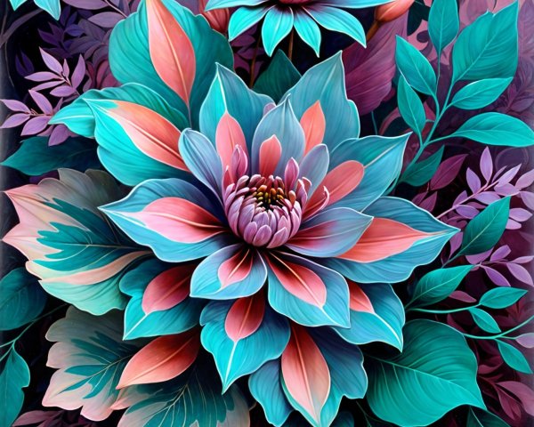 Vibrant Floral Arrangement with Multicolored Lotus Flowers