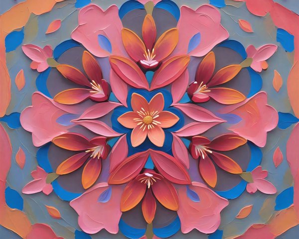 Intricate Symmetrical Mandala Design in Vibrant Colors