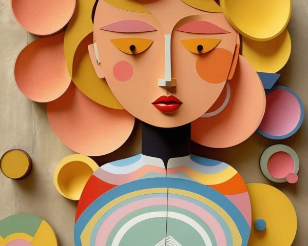 Abstract Figure with Geometric Shapes and Colors