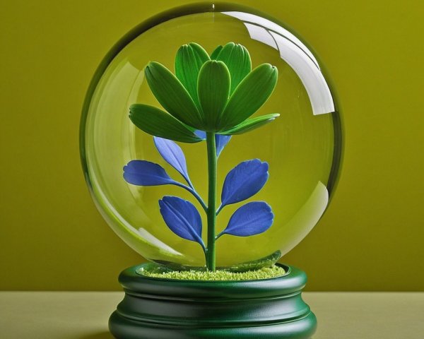 Vibrant Glass Globe with Artificial Flower Arrangement
