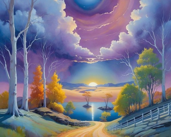 Serene Road Through Colorful Autumn Landscape