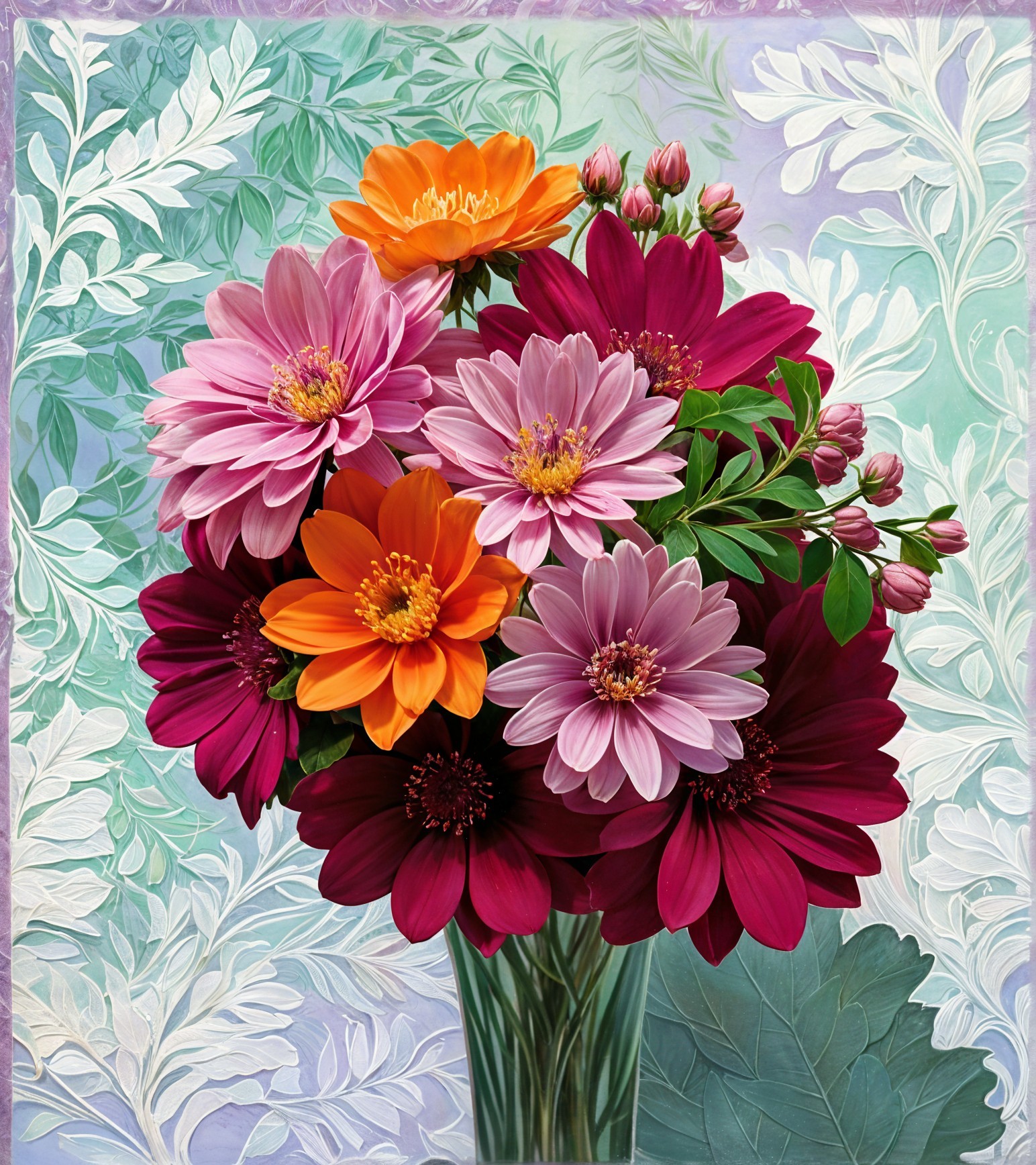 Vibrant Mixed Flower Bouquet with Intricate Petals