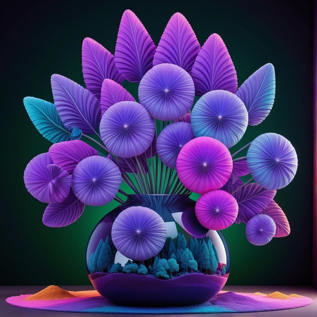 Vibrant Oversized Flowers in Dark Vase Arrangement