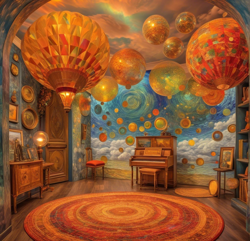 Whimsical Room Design with Hot Air Balloons and Orbs
