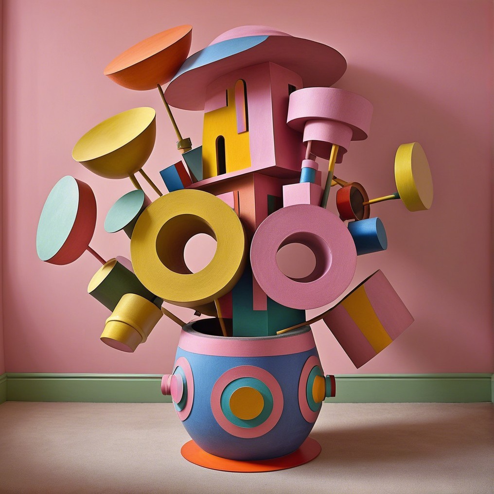 Colorful Geometric Shapes in Vibrant Installation