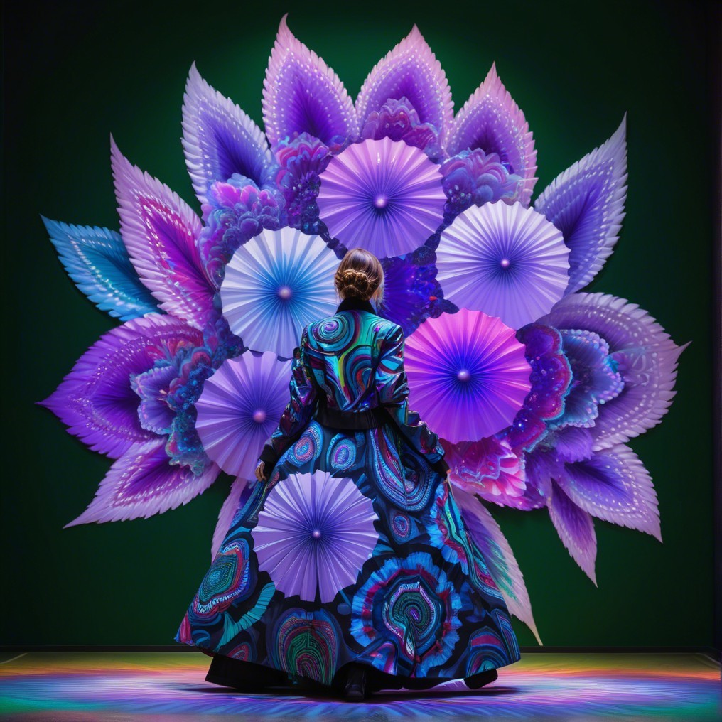 Vibrant Gown Against Colorful Floral Backdrop