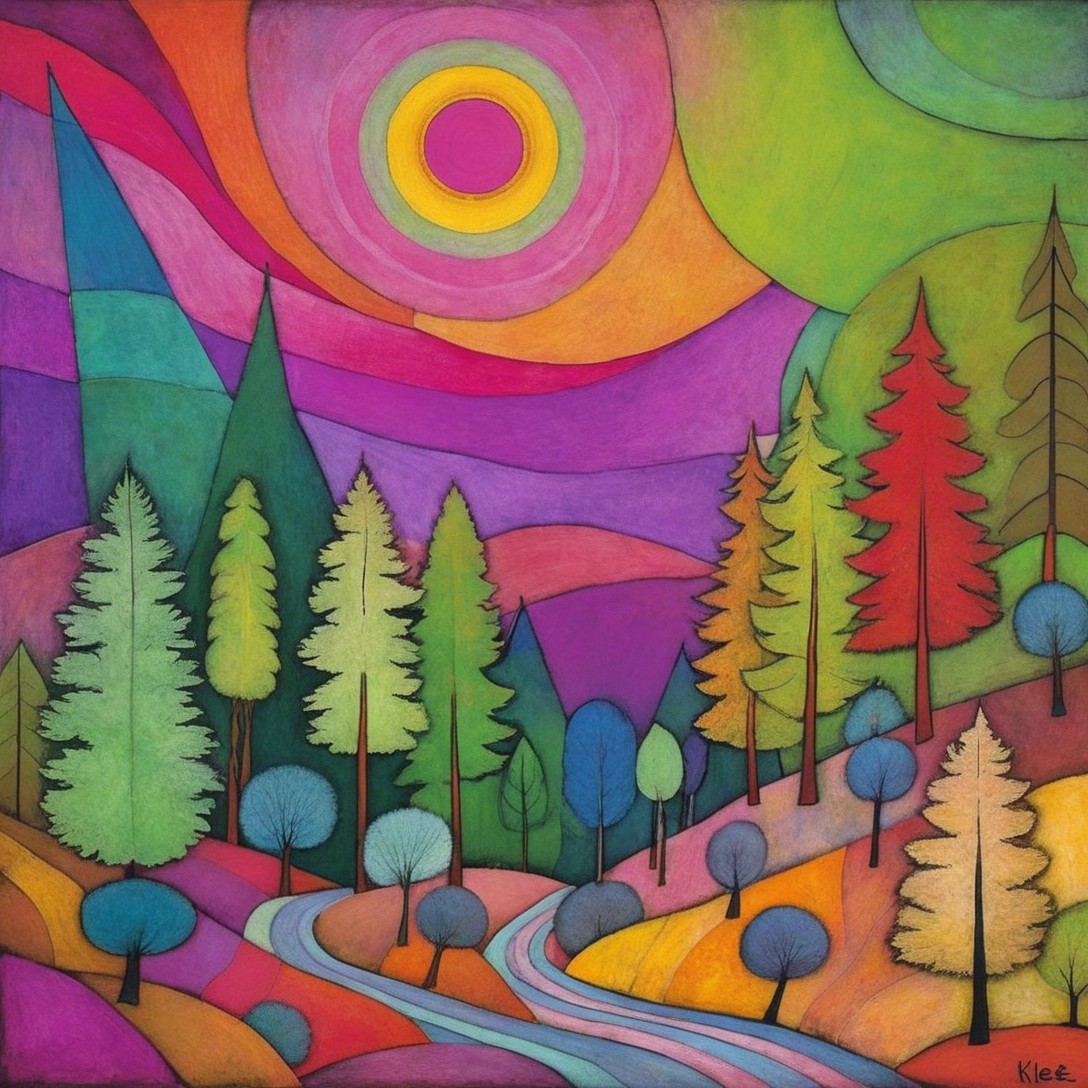 Vibrant Abstract Landscape with Colorful Features