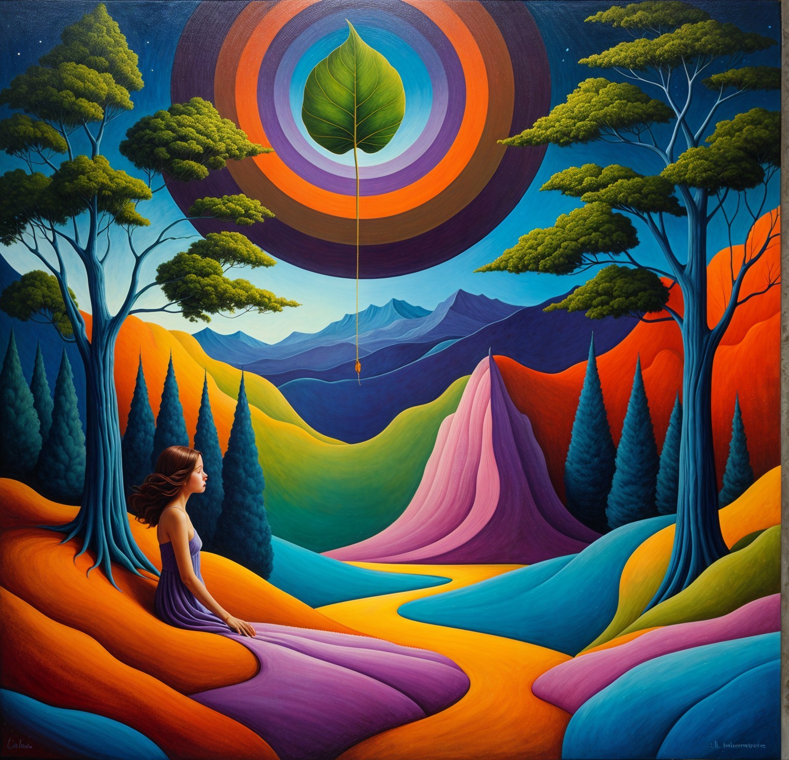 Serene Landscape with Vibrant Colors and Tranquil Scene