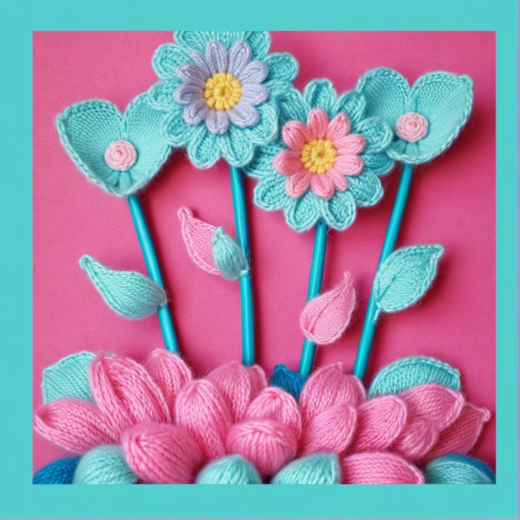 Handcrafted Knitted Flower Arrangement with Lotus Design