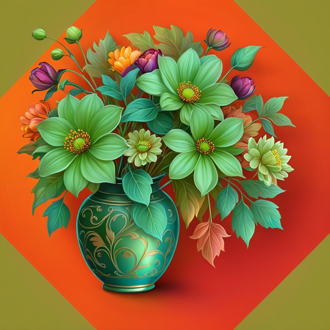 Vibrant Floral Arrangement in Turquoise Vase