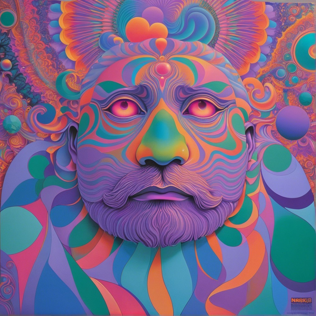 Surreal Portrait of a Man with Abstract Patterns