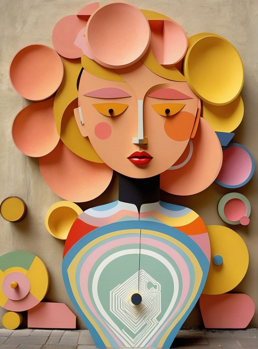 Abstract Figure with Geometric Shapes and Colors
