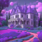 Victorian Mansion Surrounded by Colorful Foliage