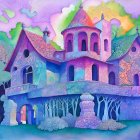 Vibrant Landscape with Serene Lake and Colorful Trees