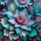 Stylized Female Face with Vibrant Floral Surroundings