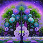 Vibrant Blue and Purple Flower Bouquet with Ladybug
