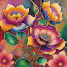 Abstract Composition of Vibrant Geometric Shapes